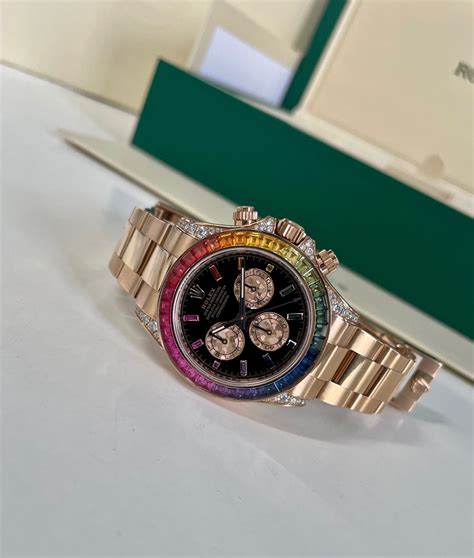 rolex rainbow bezel|rolex 116595rbow 2021.